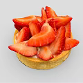 Delicious Strawberry Tart with Golden Crispy Base Topped with Fresh Red Sliced Strawberries
