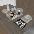 Modern Table Ornaments Books Table Lamp Kettle 3d model