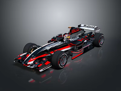 McLaren Black Red Race Car With Streamlined Aerodynamic Design And Sporty Look 3d model