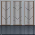 Stylish Swing Doors with Three Different Decorative Patterns in Indoor Display Setting 3d model