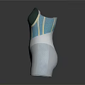 Shiny Green Metallic Corset With Silver Shorts Fashion Apparel Design