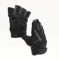 Black Tactical Fingerless Gloves With Non Slip Grip And Protective Padding