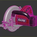 Professional Electric Circular Saw with Red Silver Handle and Metal Base RAZOR