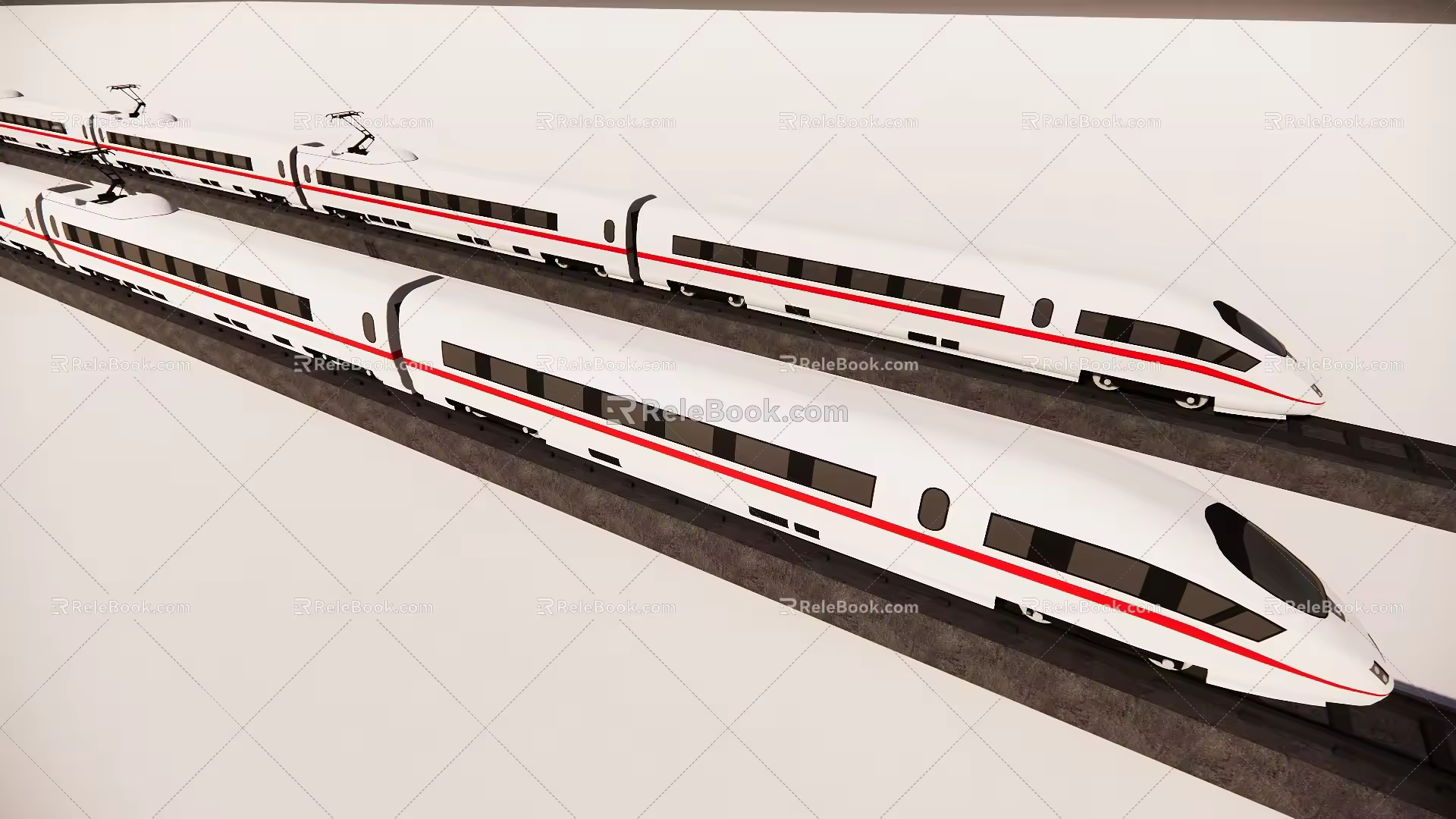 modern high-speed rail train 3d model