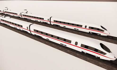 modern high-speed rail train 3d model