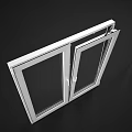 Casement Windows In Various Styles With White Frames And Modern Design 3d model