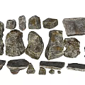 Detailed Textured Stone Blocks and Carved Wooden Pieces for Landscape Design Projects