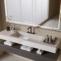 Modern Bathroom Cabinet Bathroom Counter Basin Bathroom Decoration Mirror Cabinet Sink 3d model