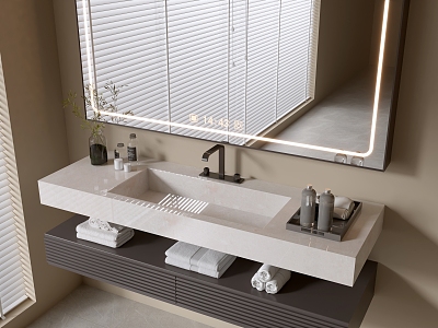 Modern Bathroom Cabinet Bathroom Counter Basin Bathroom Decoration Mirror Cabinet Sink 3d model