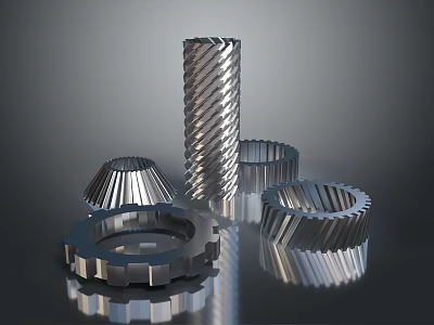 Industrial Hardware Tools Featuring Precision Metal Gears In Various Shapes And Sizes 3d model
