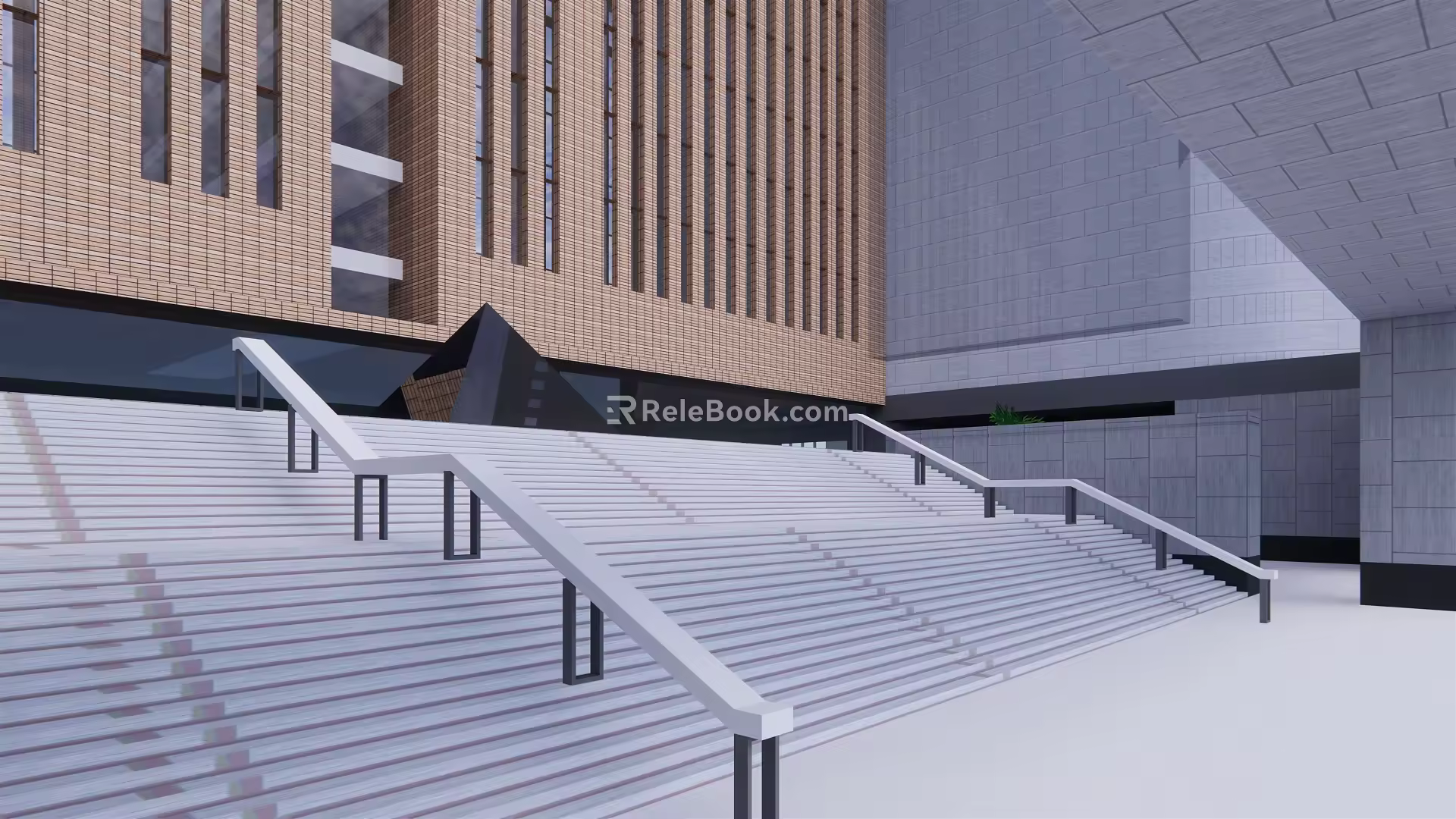 modern library building 3d model