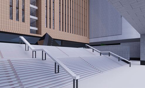 modern library building 3d model