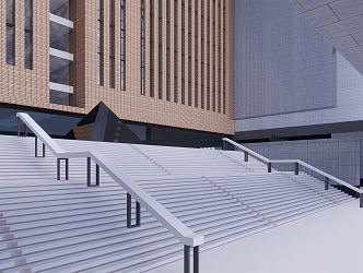 modern library building 3d model