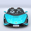 Turquoise High Performance Luxury Sports Car with Sleek Convertible Design and Copper Wheels