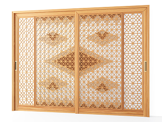 Japanese-style sliding door 3d model