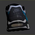 Gray White Blue Athletic Sneakers With Swoosh Logo And Air Cushion Sole