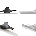 Modern Abstract Sculpture Black and White with Streamlined Design Smooth Surface and Multiple Angles 3d model