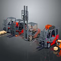Industrial Forklift Equipment Orange And Gray Pallet Handling Heavy Duty Machines