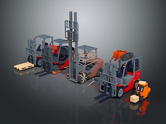 Modern Forklift Pallet Truck Pallet Truck Cargo Truck 3d model