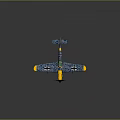 Military Aircraft Weapon With Blue Yellow Camouflage Iron Cross Insignia And Propeller