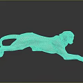 Modern sculpture leopard wild leopard 3d model