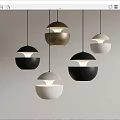 Modern Dome Shaped Pendant Lights in Black White and Gold for Interior Styling