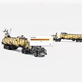 Yellow Functional Tanker Vehicle With Large Storage Tank Multiple Wheels And Roof Equipment