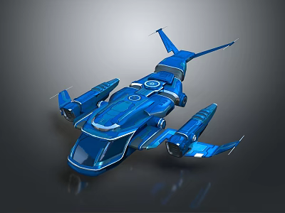 Blue Sleek Modern Fighter Jet With Aerodynamic Design And Shiny Surface 3d model