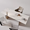 Modern Minimalist Desk Design With Light Wood Surface Chair And Table Lamp