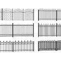 Different Iron Fence Designs With Decorative Patterns And Vertical Bars 3d model