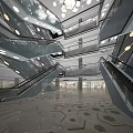Bright Spacious Modern Shopping Mall Hall With Elegant Escalators And Upscale Exquisite Interior Design