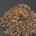 Pile of Colorful Autumn Leaves with Brown Yellow Orange Tones and Diverse Shapes
