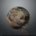 Vibrant Shiny Sphere With Marbled Multicolored Surface On Dark Background