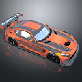 Orange And Black Racing Car With WHEELS Logo Rear Wing Striped Design And Number 11