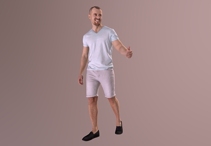 Men's Summer Daily Wear Men's Casual Wear Walking Men 3d model