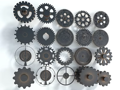 Hardware Gear Flywheel Variable Speed Wheel Differential Wheel Metal Parts 3d model