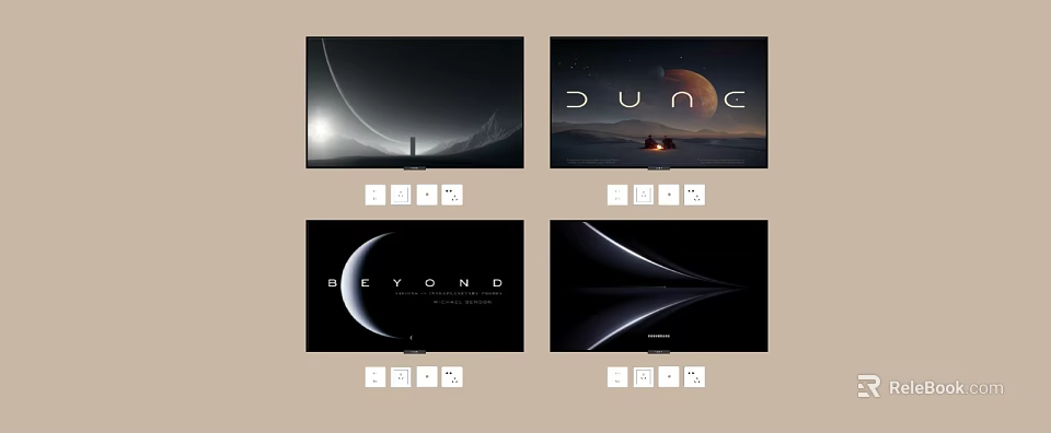Ultra Slim Smart Television with 4K Display and Diverse Movie Content Screens 3d model 