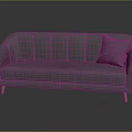 Modern Gray Leather Sectional Sofa With Accent Pillow And Wooden Legs