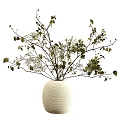 A bouquet of branches in a clay vase 3d model