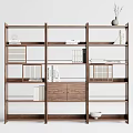 New Chinese Bookshelf Solid Wood Bookshelf Display Rack 3d model