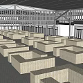 Modern Commercial Building Design With Surrounding Trees Parking Lot And Cars