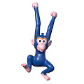 Blue Reptile Plush Toy Hanging Upside Down With Extended Limbs And Cheerful Look