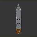 Gray And Red Warship Patrol Ship With Superstructure Antennas Deck Equipment Detailed