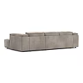 Modern Gray Upholstered Sectional Sofa With Corner Design And Multiple Cushions 3d model