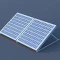 Solar Panel Array With Dual Panels And Metal Mounting Bracket 3d model