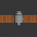 Spacecraft With Orange Solar Panels And Cylindrical Module On Reflective Surface