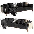 Modern three-seat sofa 3d model