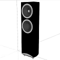 Black Glossy Floor Standing Speakers With Silver Drivers Modern Home Audio System