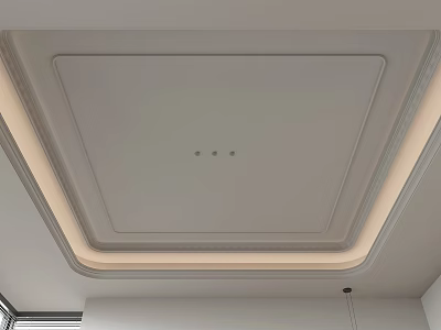 Modern Ceiling Design With Square Shape Recessed Lighting And Decorative Trim 3d model