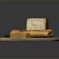 Fresh Baked Bread And Baguette On Wooden Cutting Board With Butter Slice And Knife